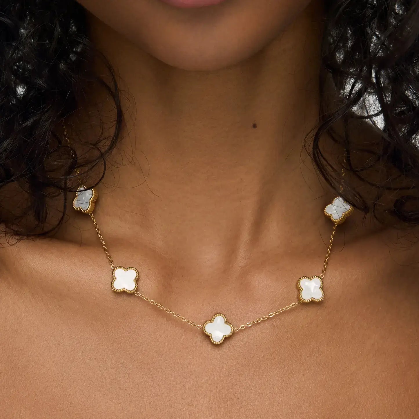 Collier Vintage 10 Trèfles (Plaqué Or)