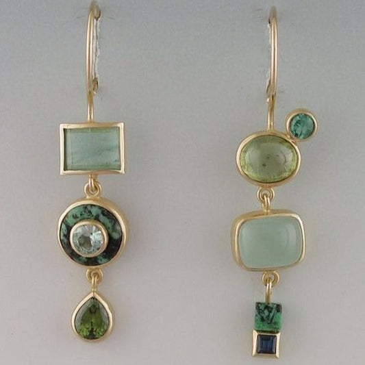 Boucles d'oreilles vintage vertes