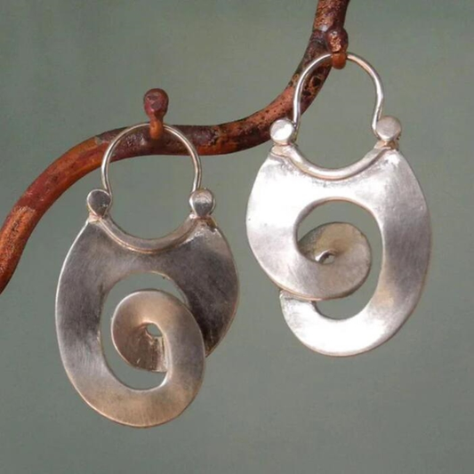 Boucles d'oreilles en argent vintage Spirale
