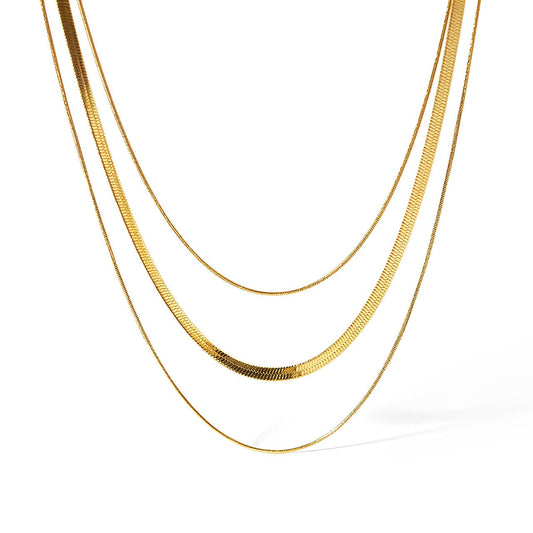 Collier Mixte en Maille et Queue de Rat (Plaqué Or)