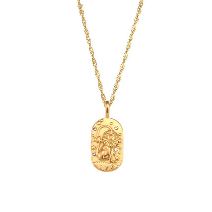 Collier Zodiaque Chaîne Tressée (Plaqué Or)