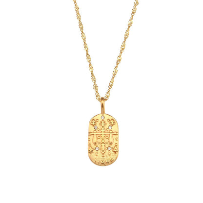 Collier Zodiaque Chaîne Tressée (Plaqué Or)