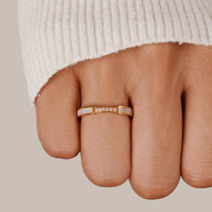 Unité - Bague en perles et cristaux