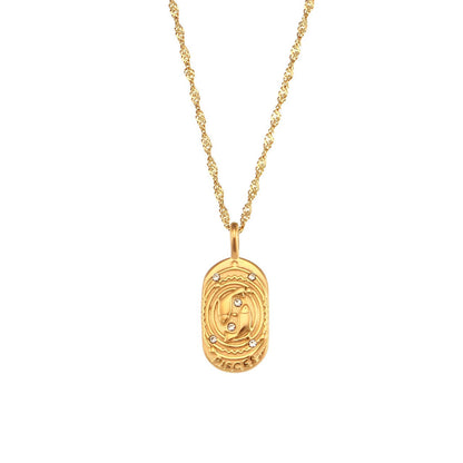 Collier Zodiaque Chaîne Tressée (Plaqué Or)