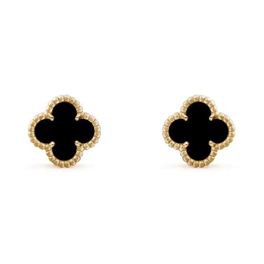 Boucles d'Oreilles Vintage Trèfle (Plaqué Or)
