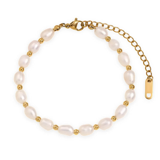 Bracelet Classique en Perles Naturelles (Plaqué Or)