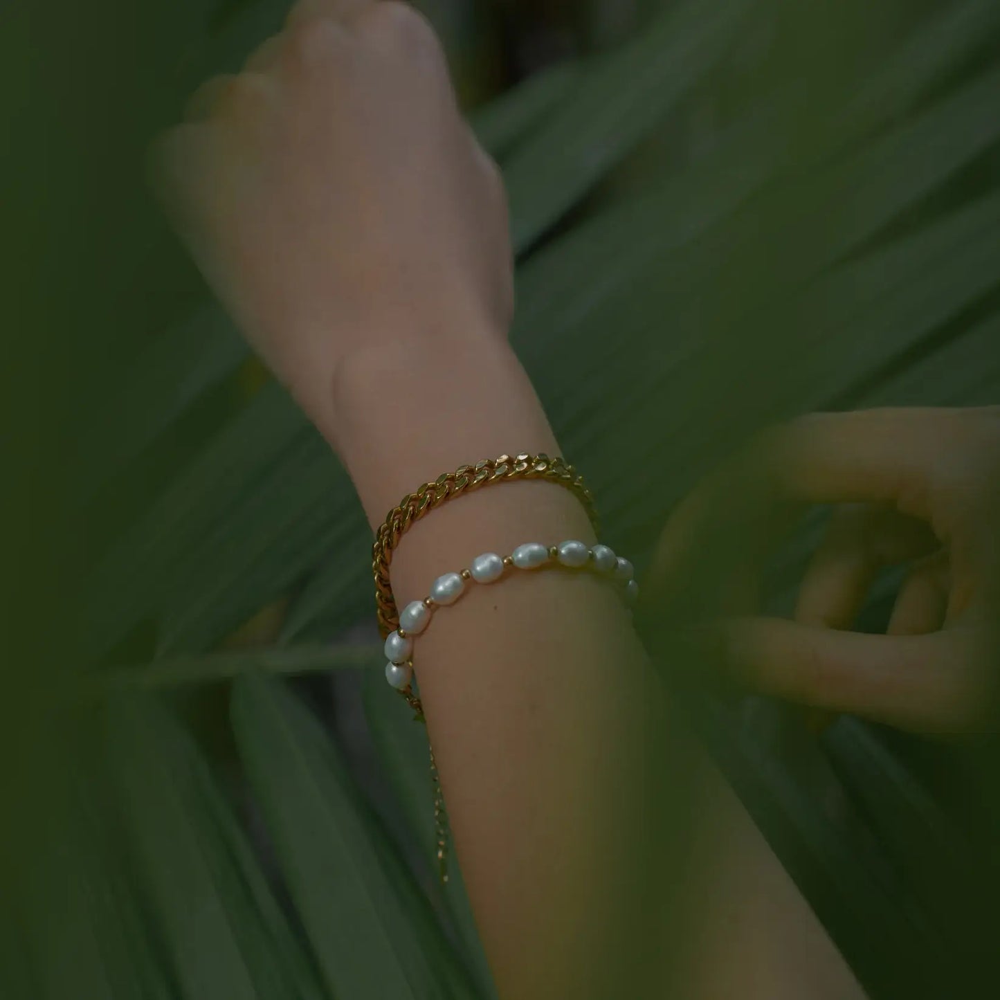 Bracelet Classique en Perles Naturelles (Plaqué Or)