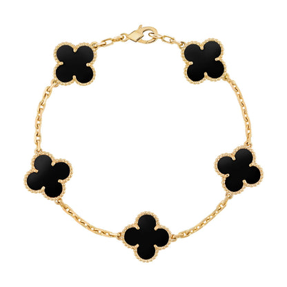 Bracelet Vintage 5 Trèfles (Plaqué Or)