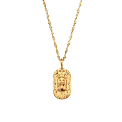 Collier Zodiaque Chaîne Tressée (Plaqué Or)